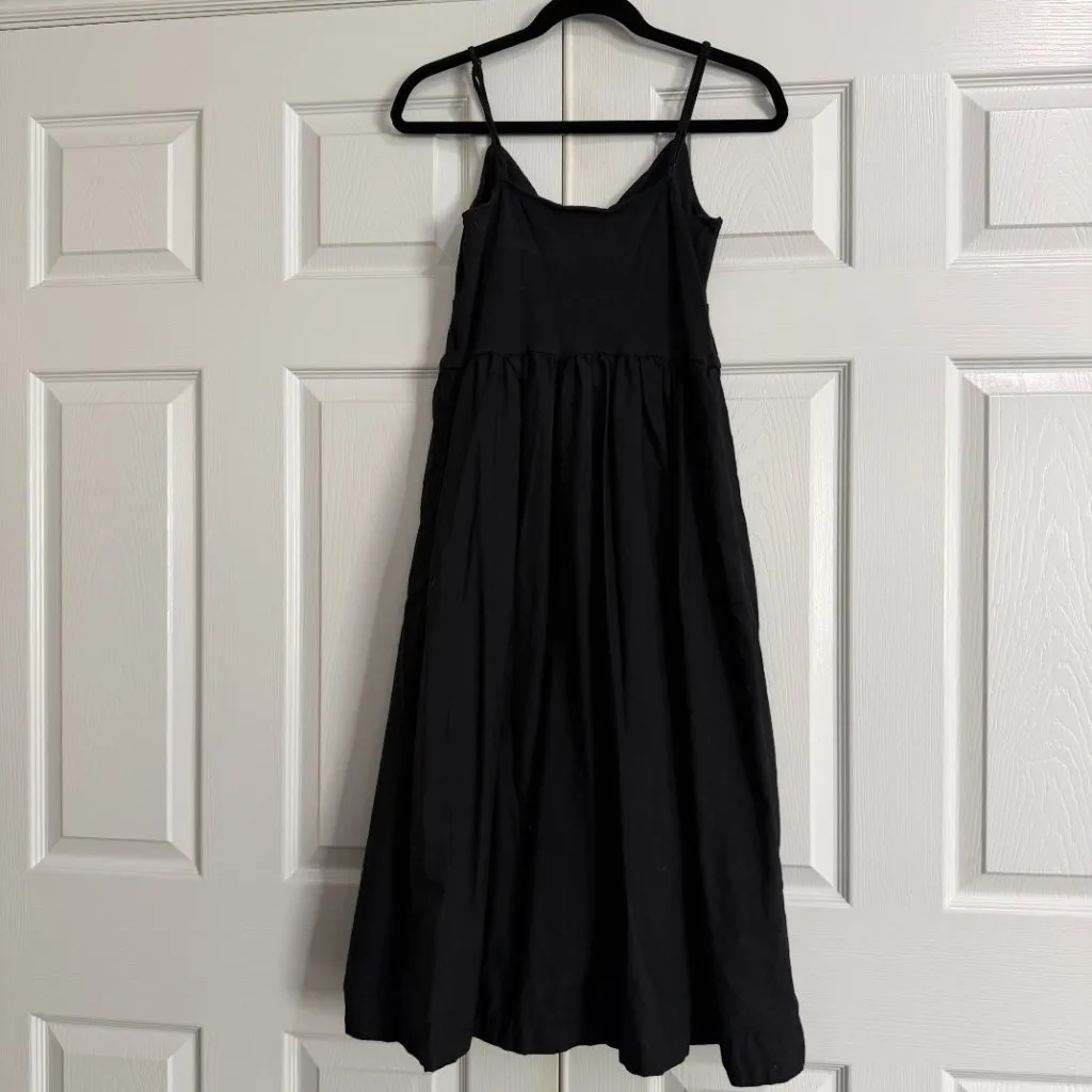 A NEW DAY Cotton & Knit Cut Out Sundress Midi Dress Size Medium Black - Image 10