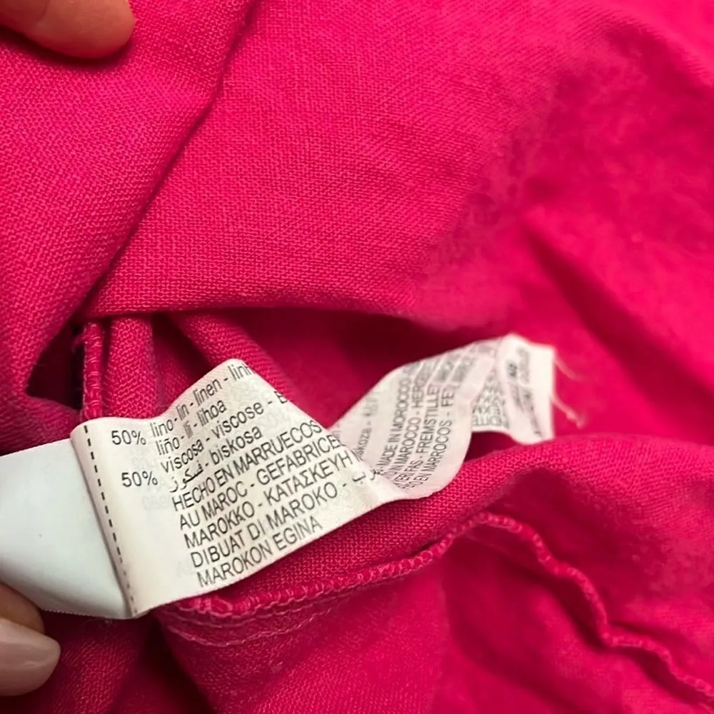 ZARA pink linen mini dress NWT M - Image 9