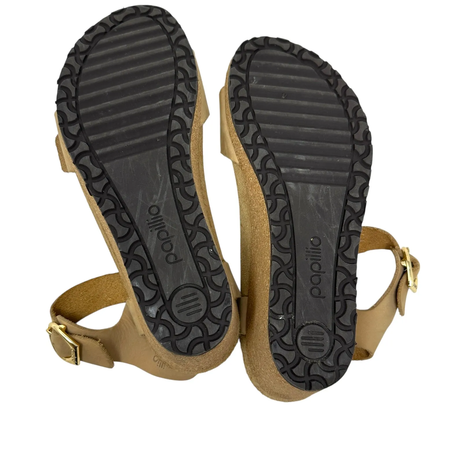 Birkenstock Papillio Soley Wedge Sandals Nubuck Leather Beige Tan 38 US 7 7.5‎ - Image 12