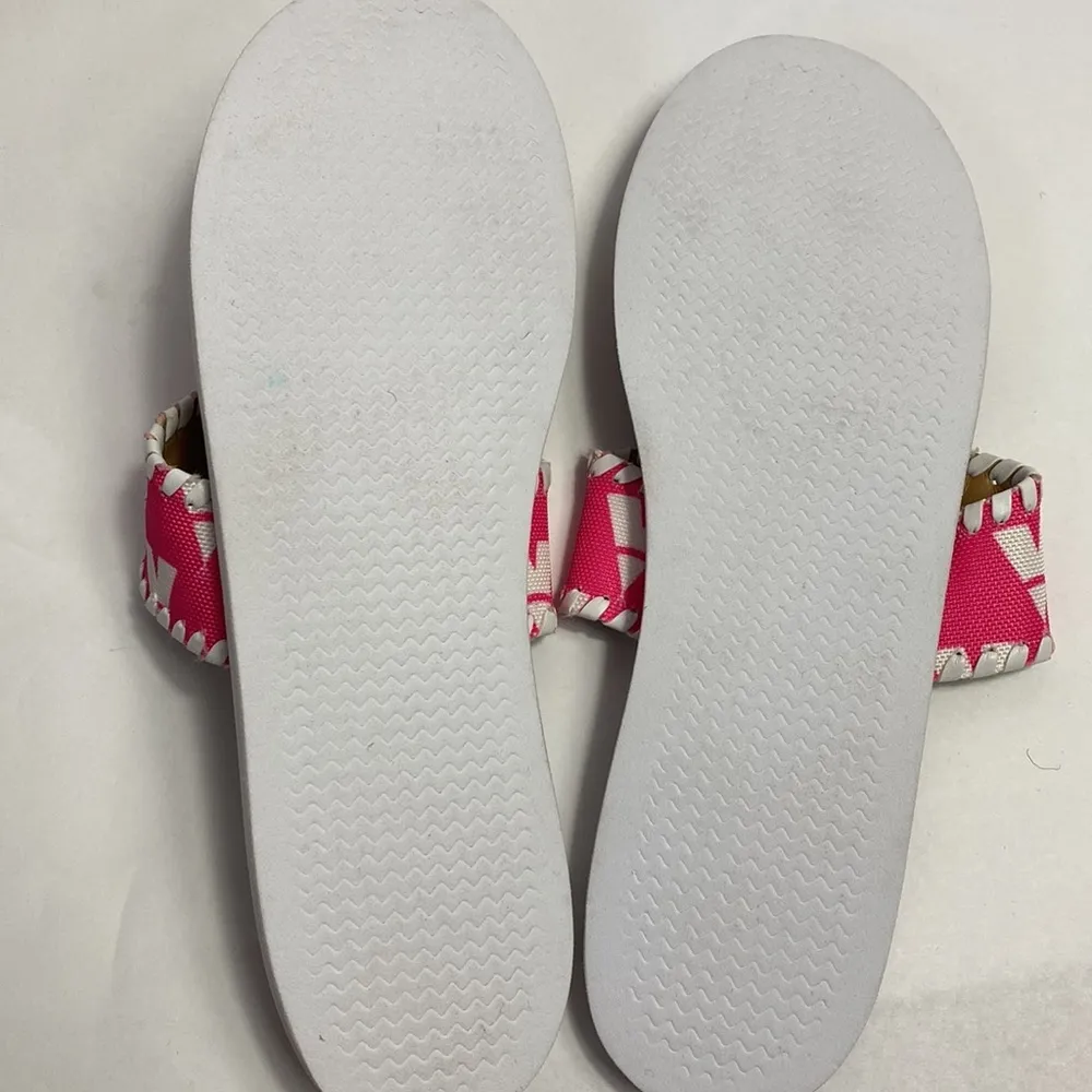 Jack Rogers  pink canvas teepee print flat sandals 9 - Image 5