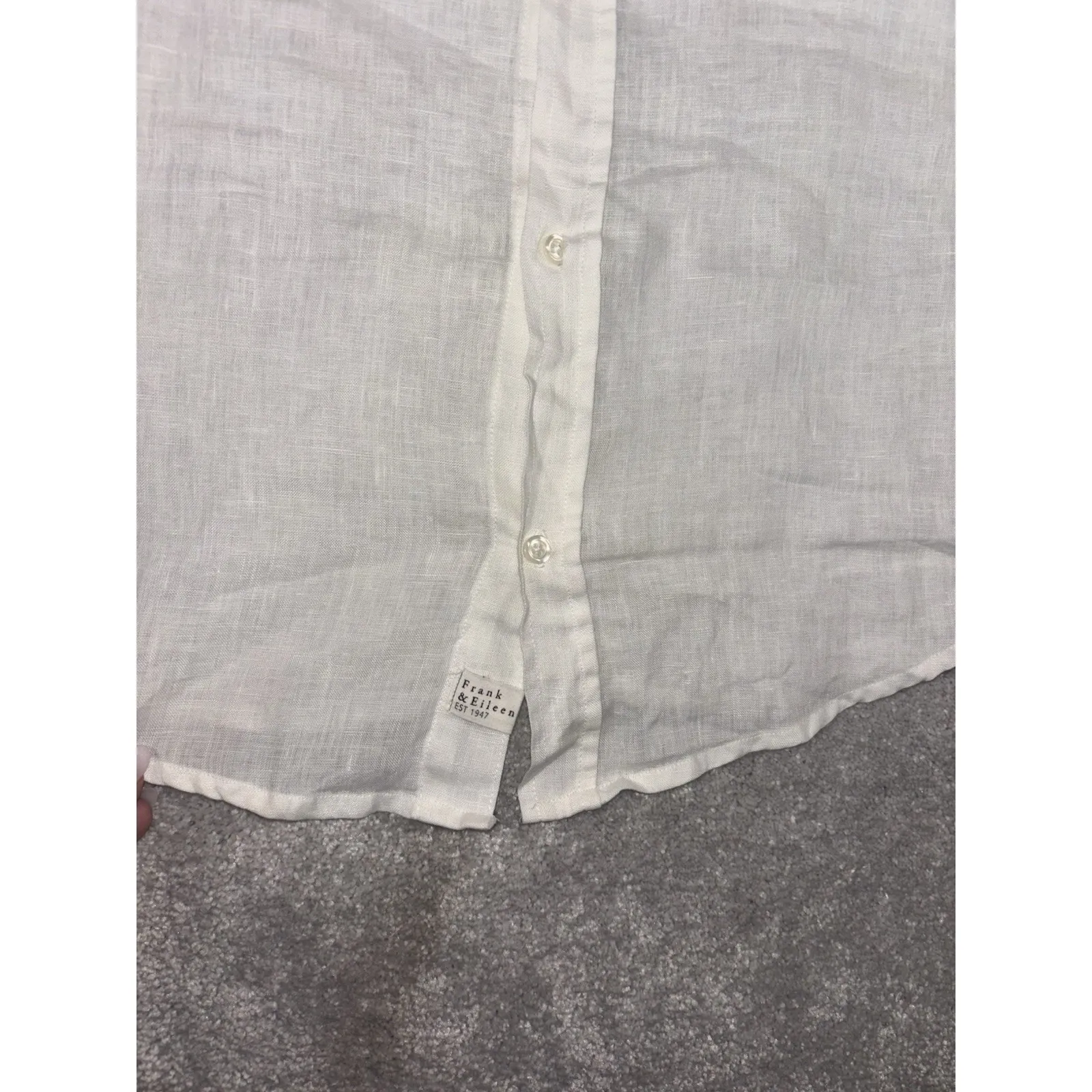 Frank & Eileen White 100% Linen Button Front Shirt Women's Large - Image 6