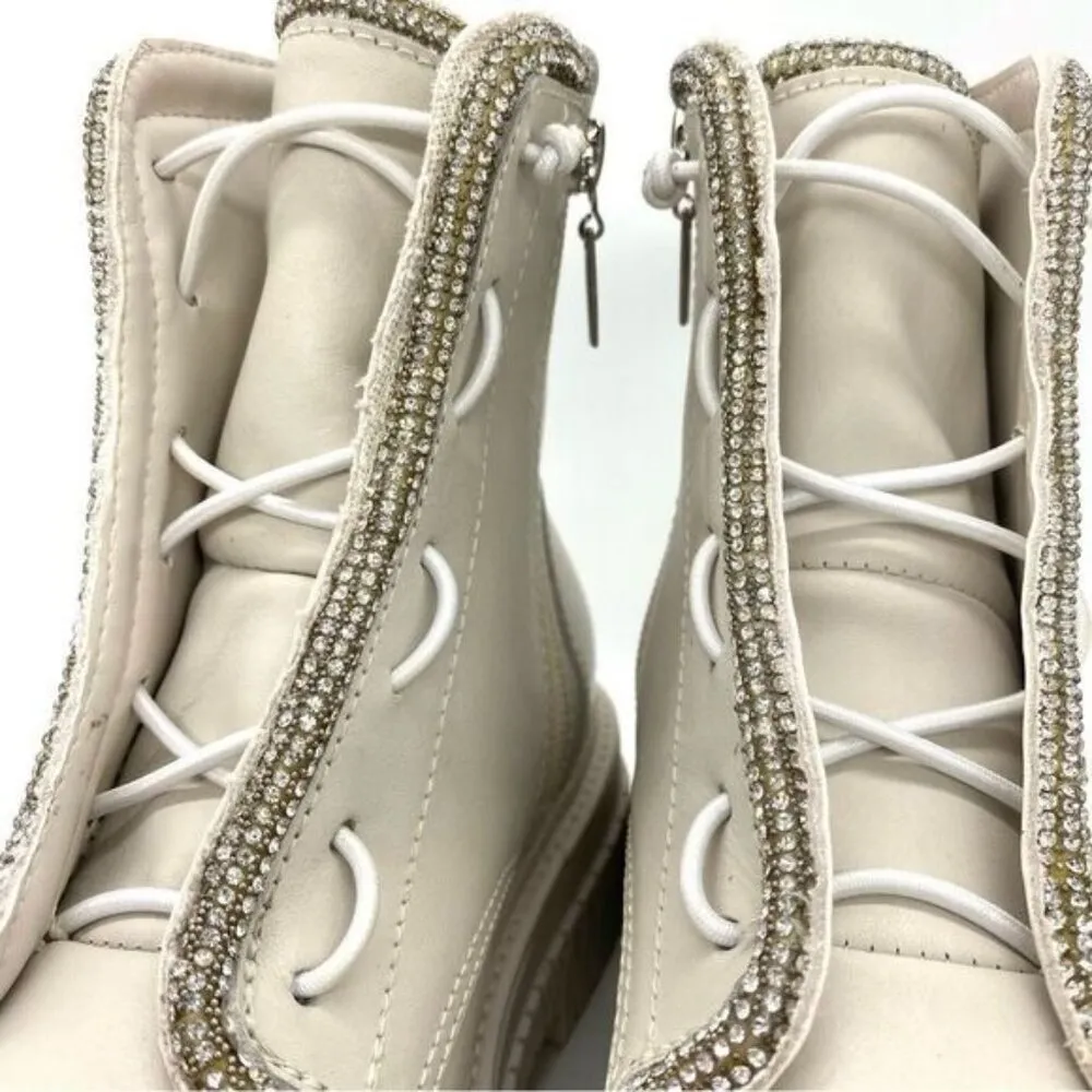 Schutz Amirah Boots in Pearl Platform Chunky Combat Moto Bratz - Image 9