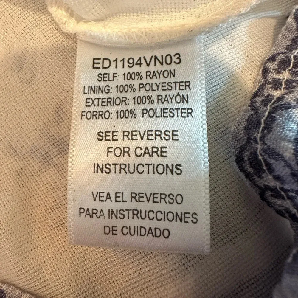 Altar'd State Sun Dress Women's Sz M Blue Floral Beaded Lined Racer‎ Back - Image 9