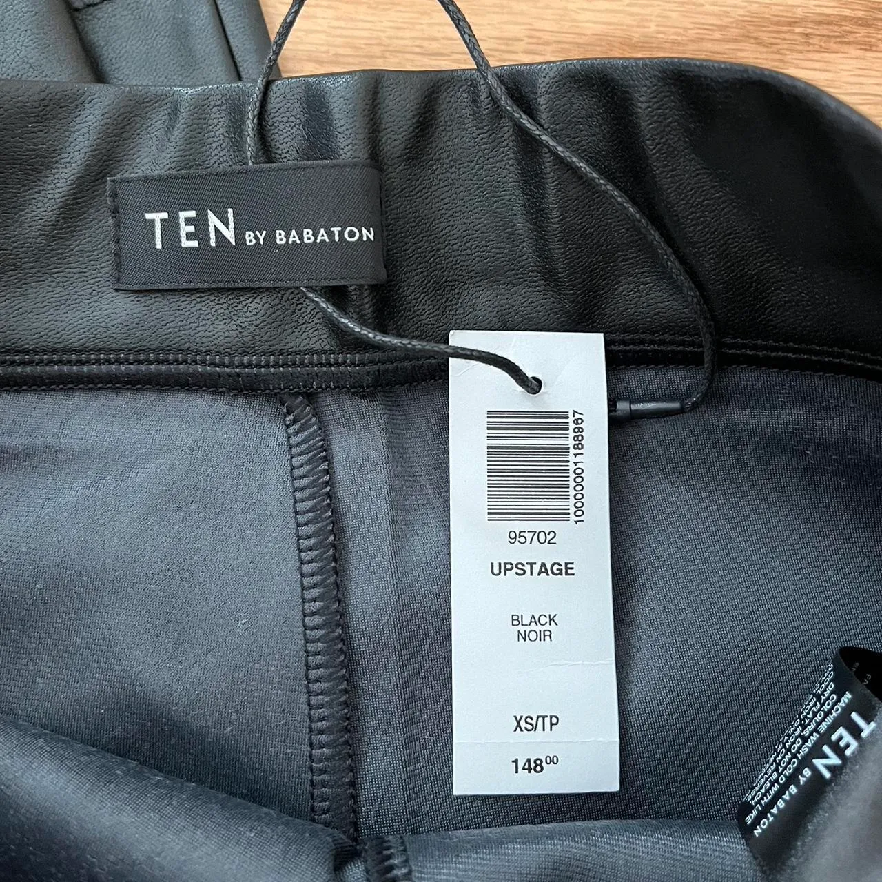 Black Upstage Vegan Leather Pants - Image 3