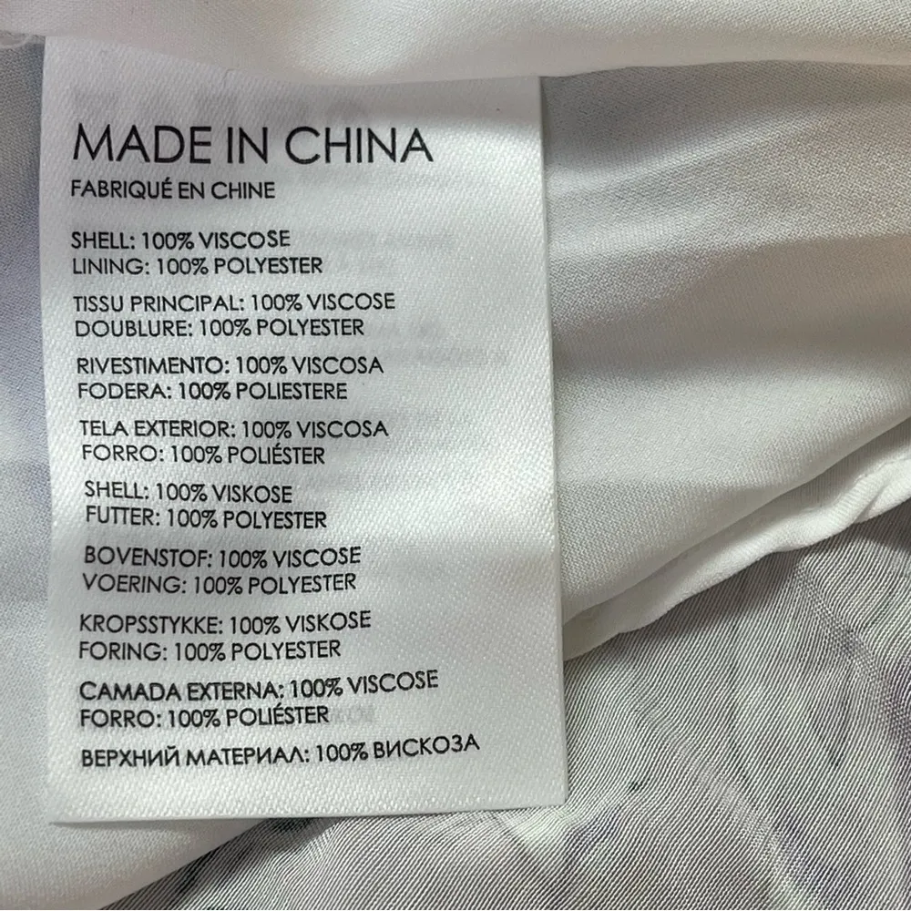 Club MONACO Drape Sleeve Midi Dress Abstract Floral Purple Gray Black Sz 8 NWT - Image 11