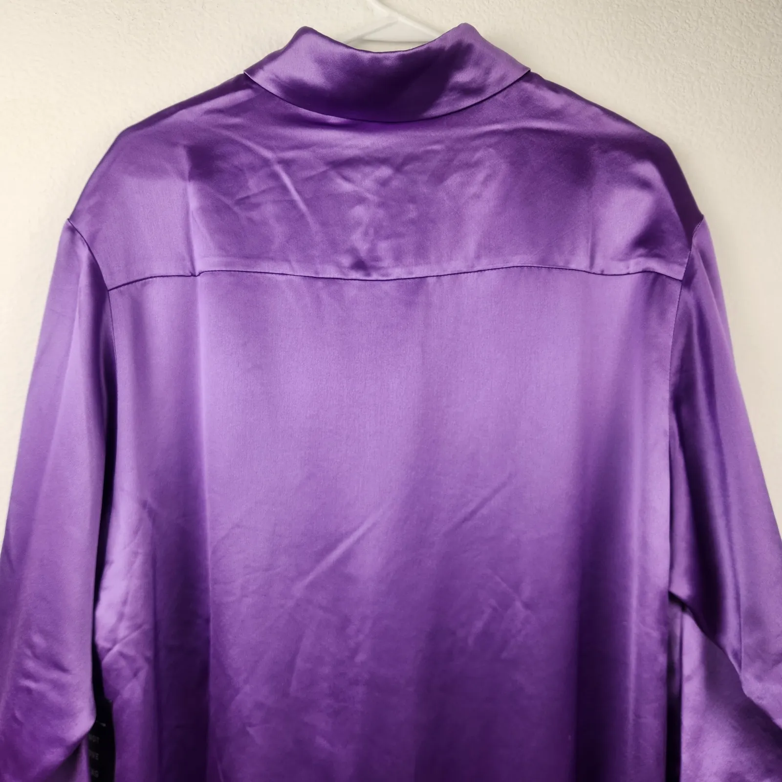 Retrofete Kit Shirt Orchid Purple Size XS Satin Button Down Long Sleeve NWT Cuff - Image 6