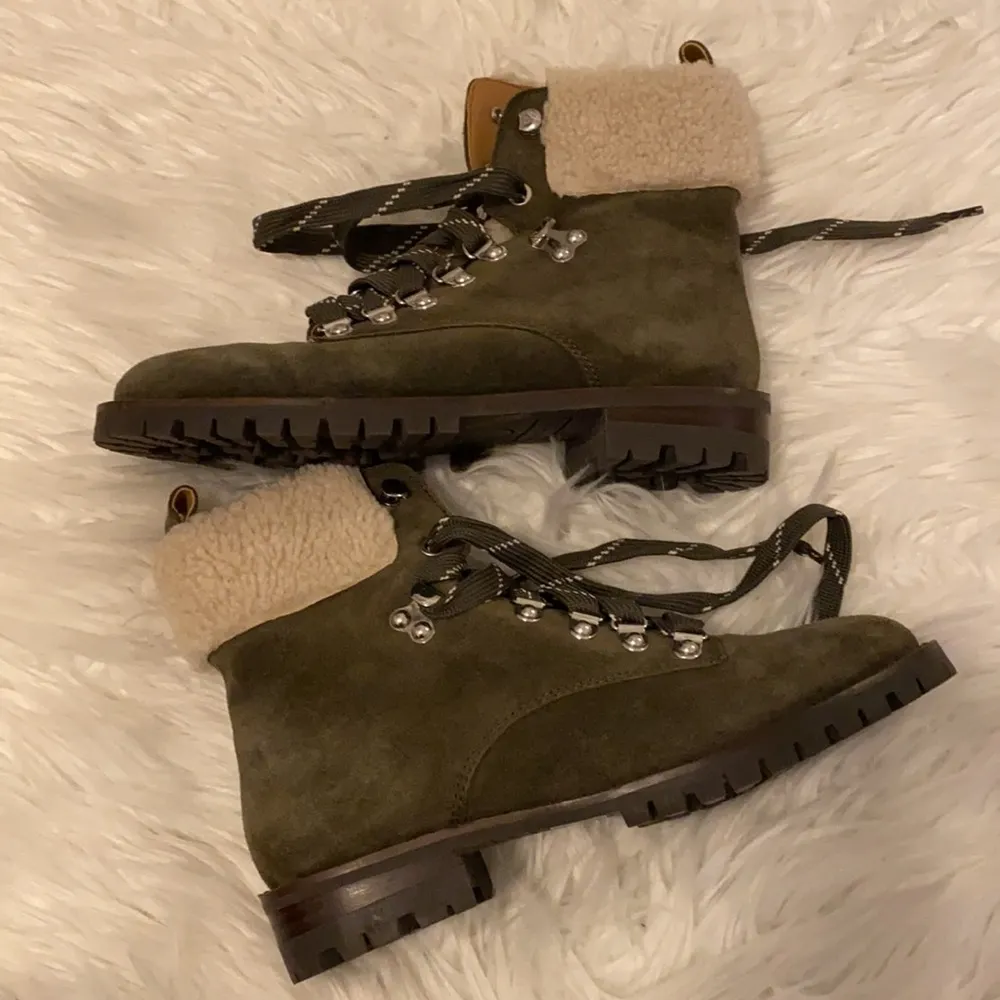 Rebecca Minkoff Jaylin Shearling Cuff Suede Hiking Boots - Image 5