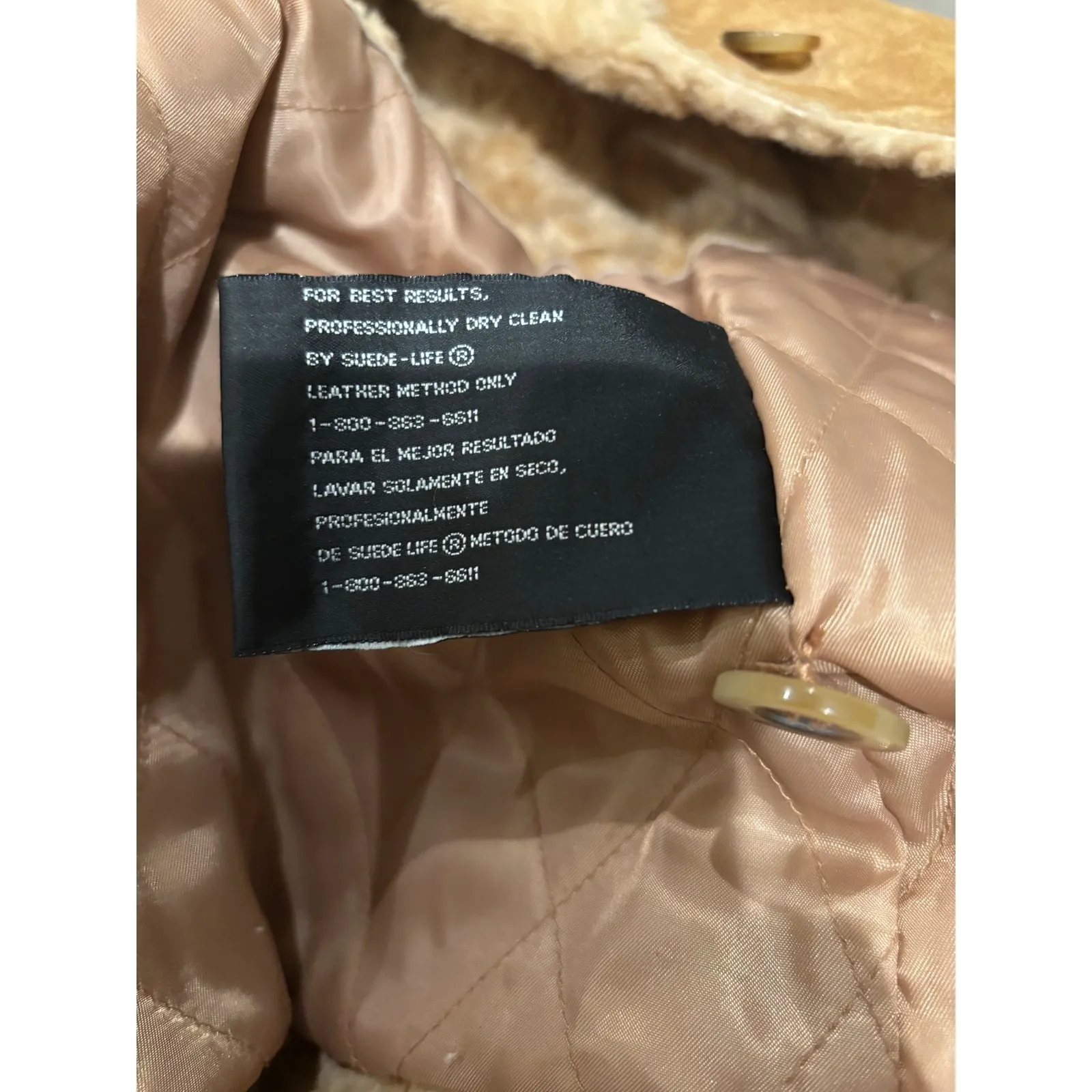 ST Johns Bay Women's Suede Sherpa Lined Trucker Jacket Tan Large Y2K Pockets Brown - Image 2