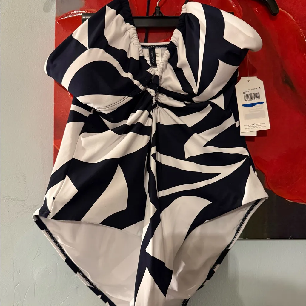 New NAUTICA WOMENS SIZE XL Printed one piece Swimsuit Swim - Image 3