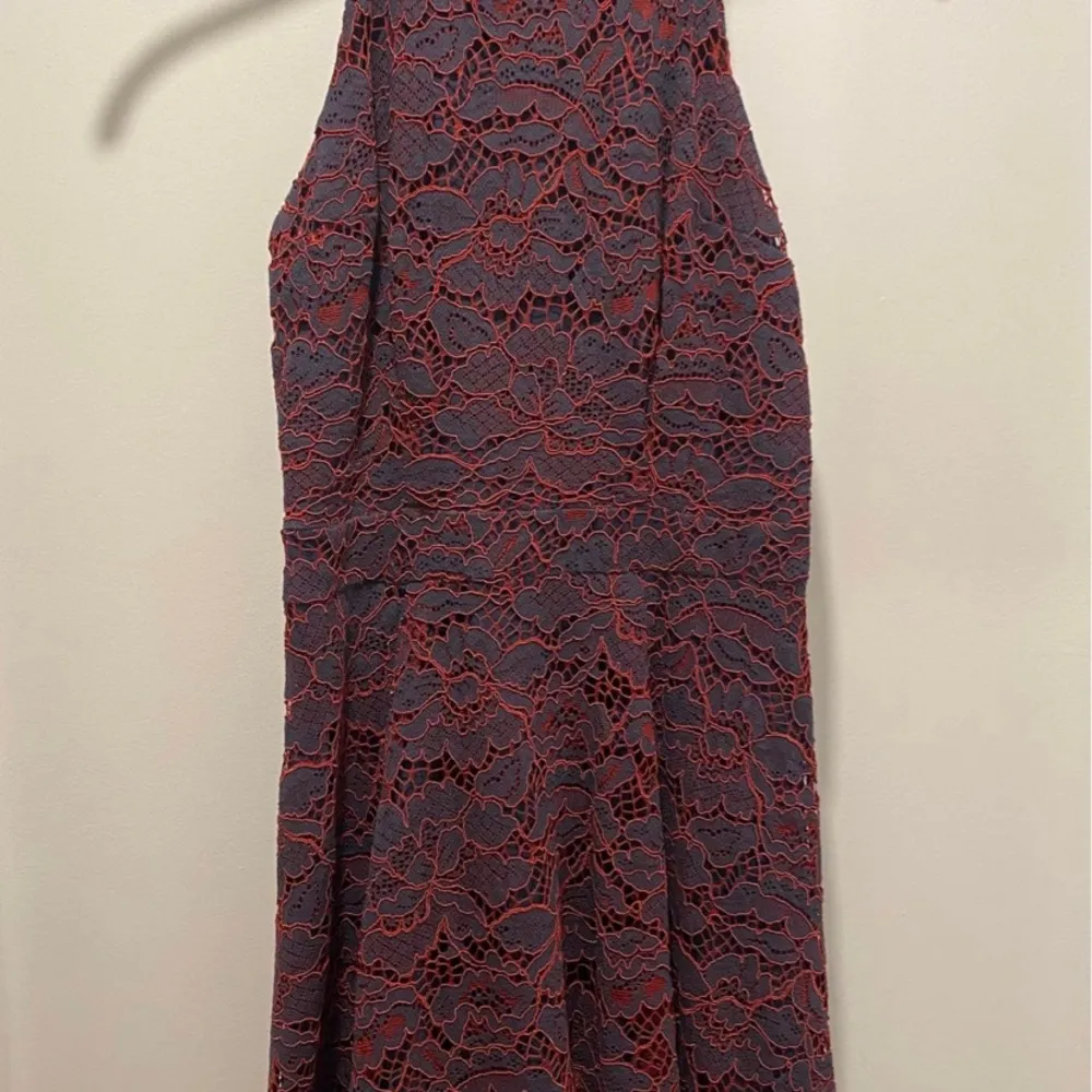 ModCloth A Night Like This Navy Sleeveless Midi Dress With Red Lace Overlay - Image 7
