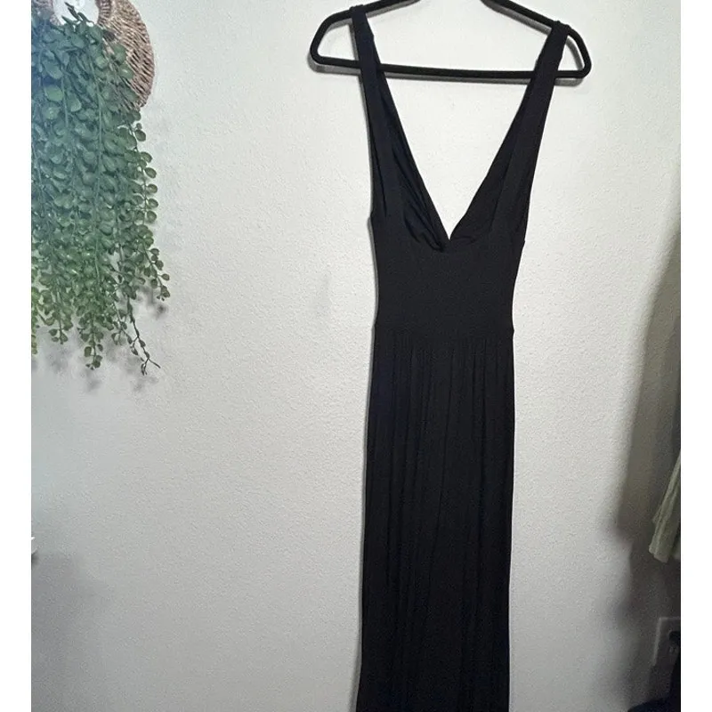 NEW Free People Beach Harlow Twist Front Wide Leg Jumpsuit Black XS Oversized - Image 10