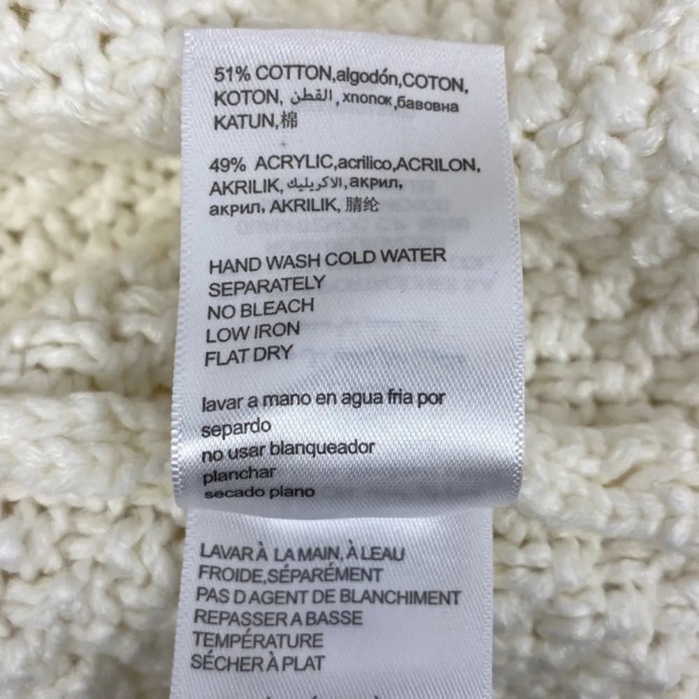 Bebe Ivory Sleeveless Knit Turtleneck Split Open Back Sweater L - Image 7