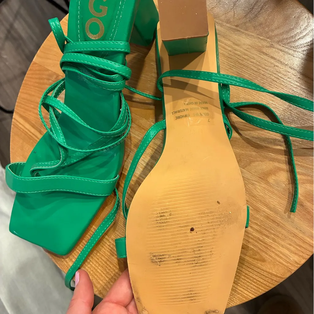 EGO Vibrant Green Strappy Heels - Image 3