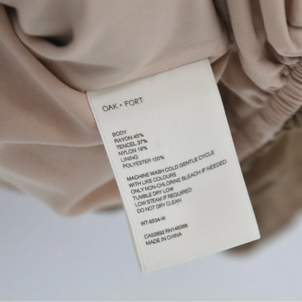 Oak + Fort Textured Puff Sleeve Crop Top Off The Shoulder Brown Women's S - Image 6