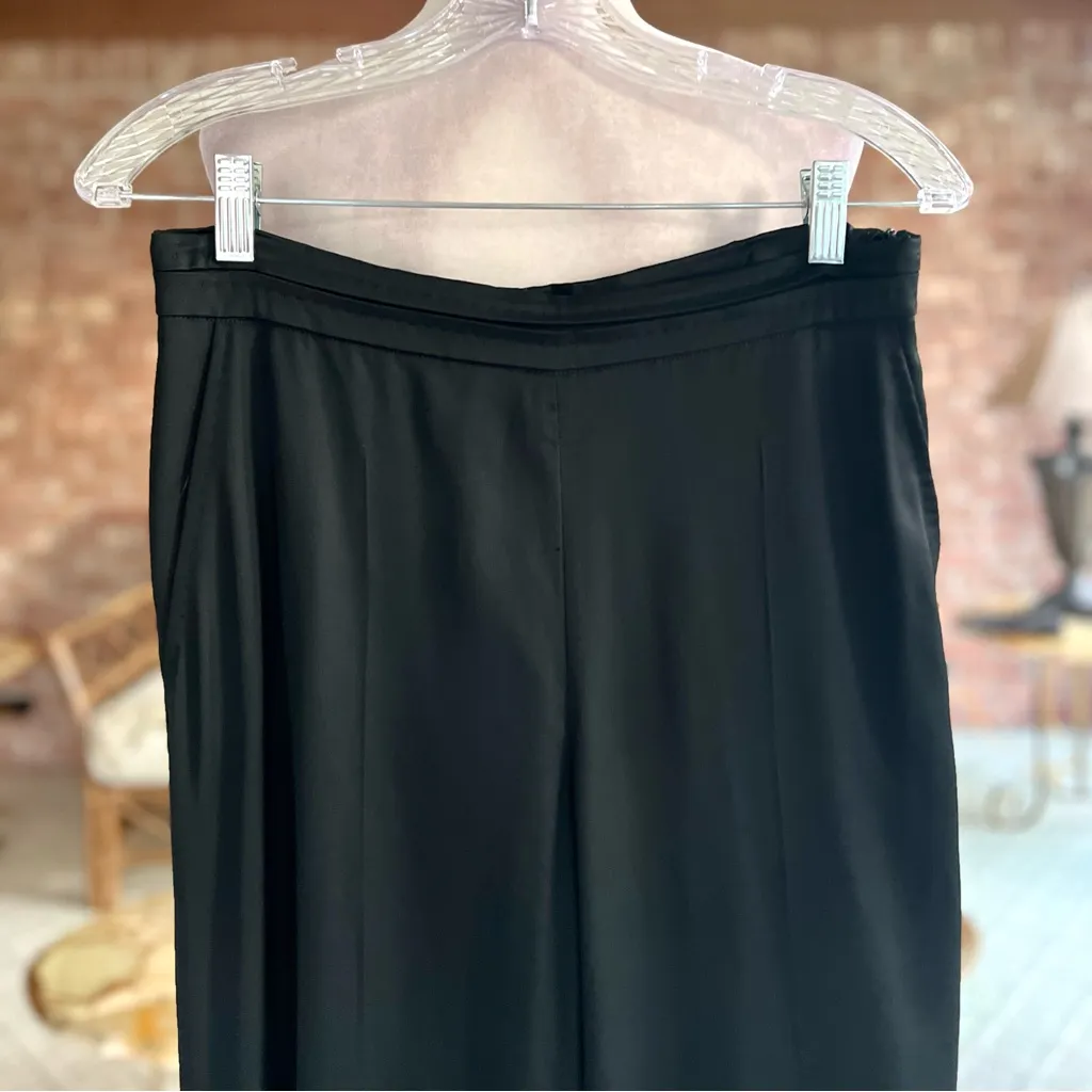 NWT MaxMara Cameli Pants Trousers Black Straight Full Leg S Unhemmed Classic - Image 2