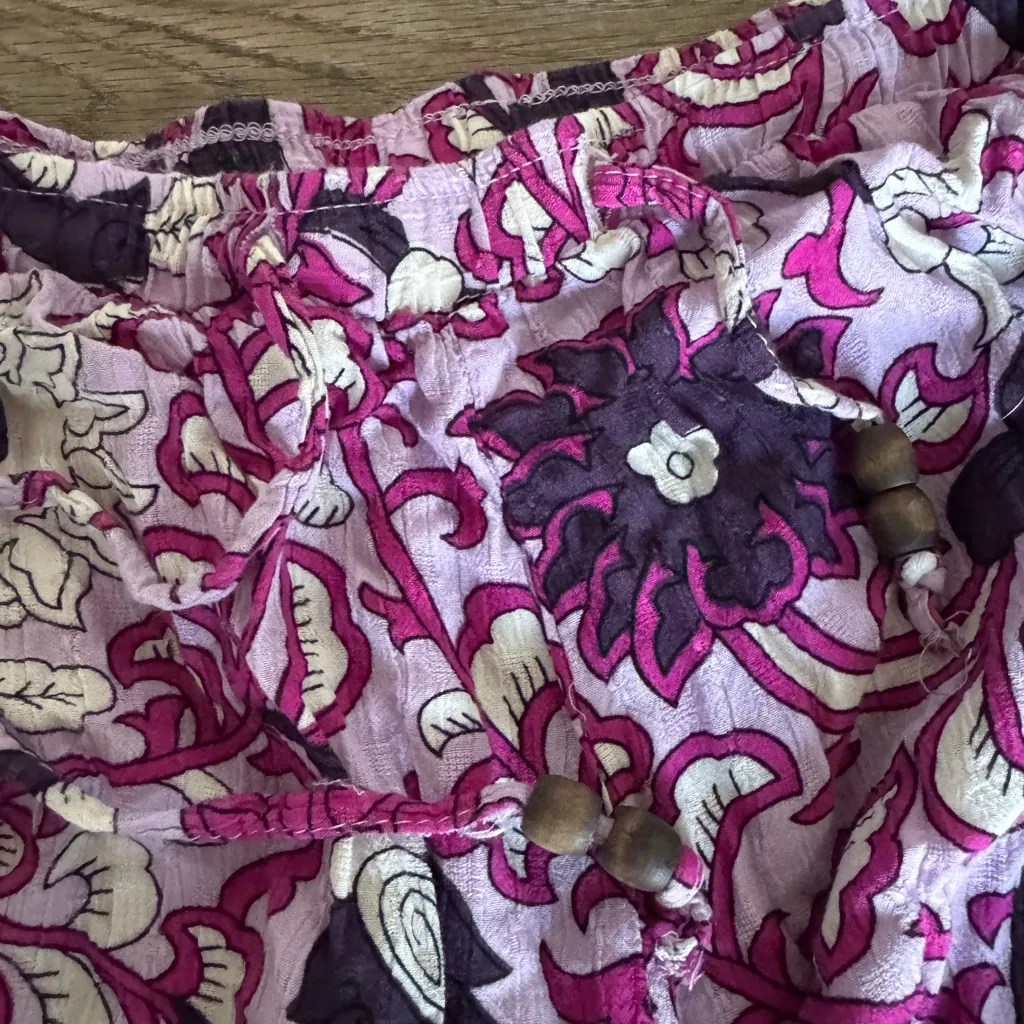 Cynthia Rowley Floral Purple Flare Summer Pants - Image 3