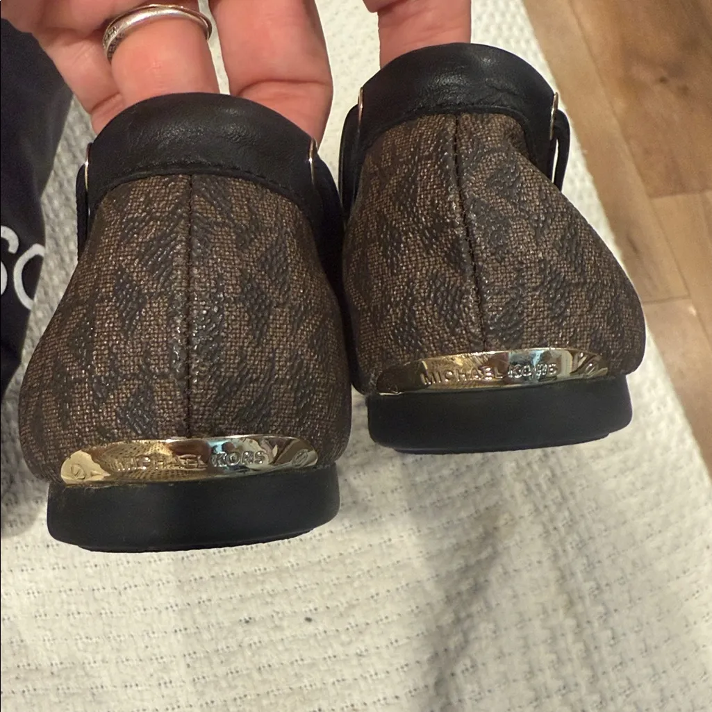 Michael Kors Dark Brown Moccasins with Black Trim Women’s 8/5 - Image 7