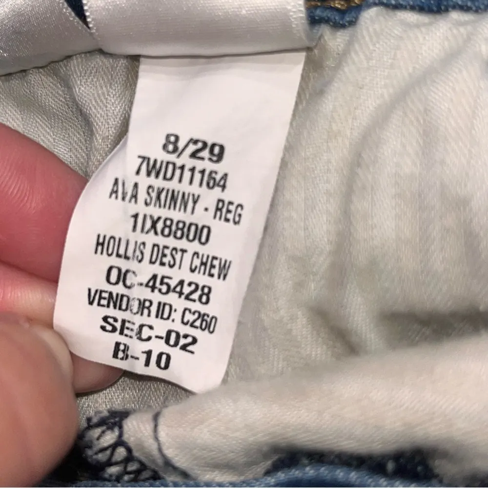 Lucky Brand Ava Mid Rise Skinny Hollis Dest Chewed Hem Jeans size 8/29 - Image 15