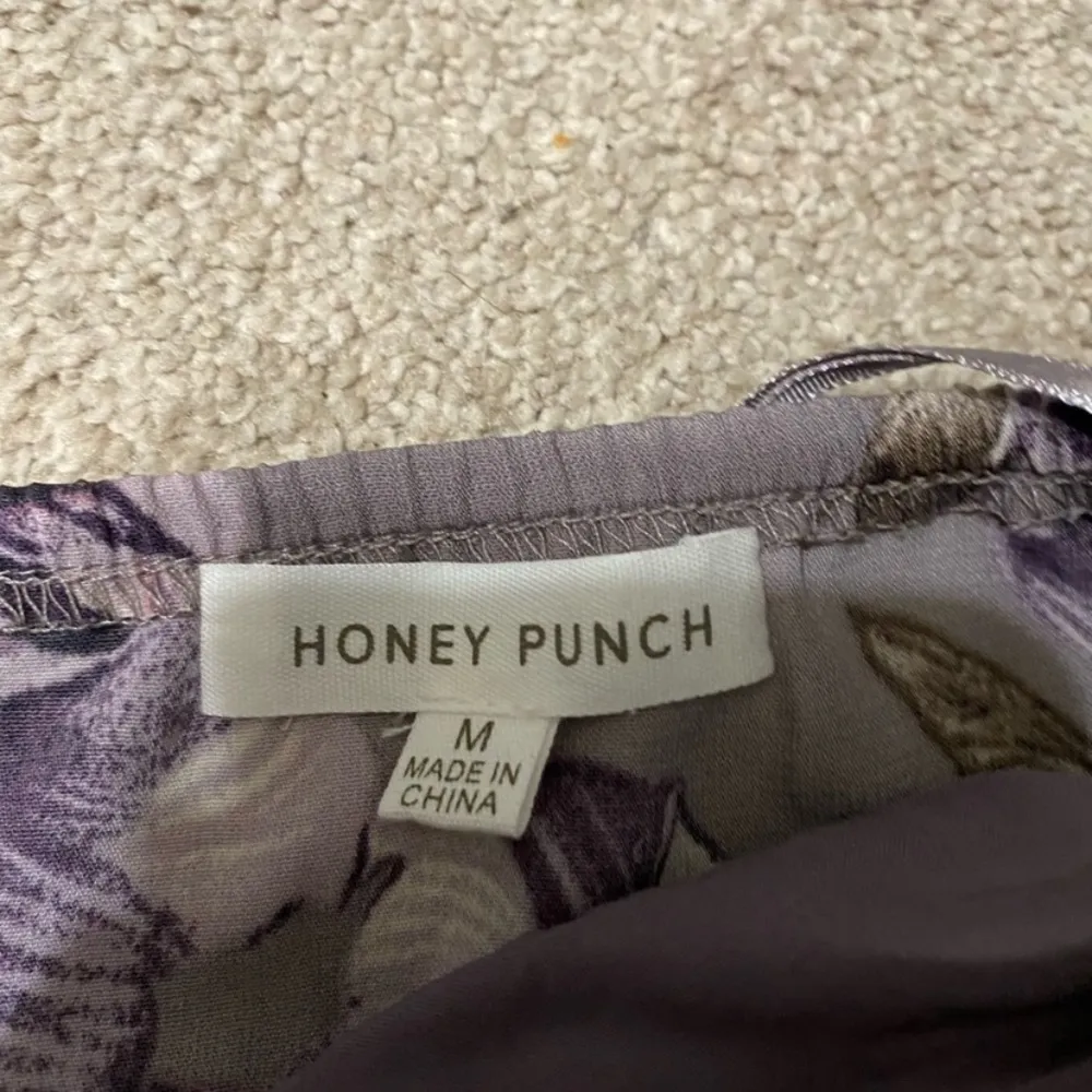 Honey Punch Floral Off The Shoulder Cropped Jumpsuit Size S - Image 3