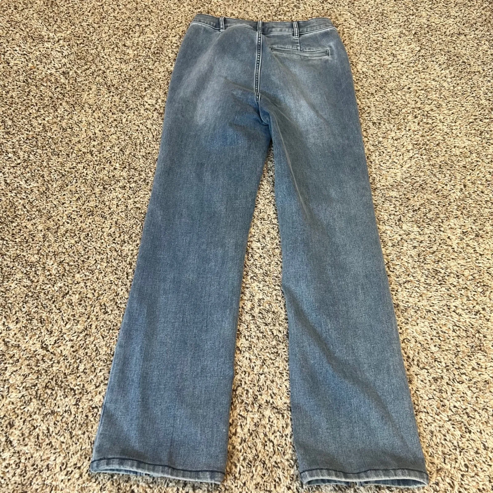 J McLaughlin Womens Size 2 Blue Denim Flare Leg Jeans Split Hem - Image 7