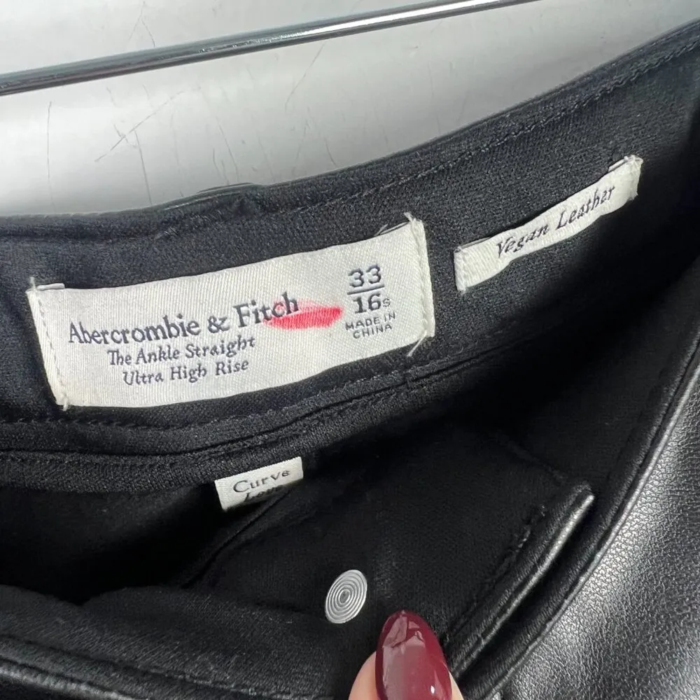 NWT  Curve Love Ankle Straight Vegan Leather Pant 33 16S - Image 5