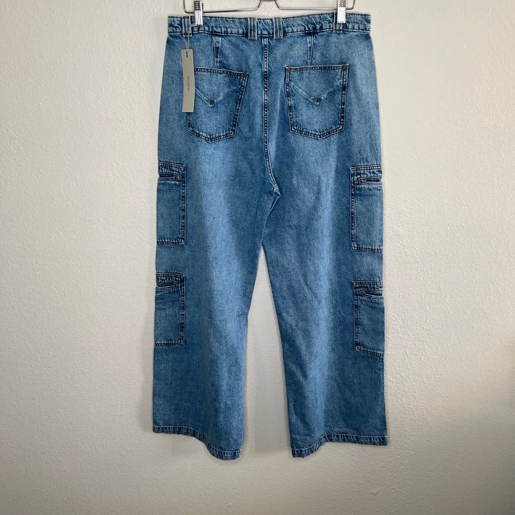 Hudson Womens High-Rise Welt Pocket Wide Leg Cargo jeans Size 33 - Image 2