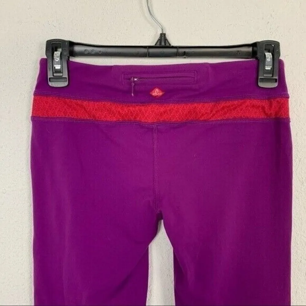 Prana Purple Cropped Leggings Purple Yoga Stretch Lounge Pants Small - Image 5