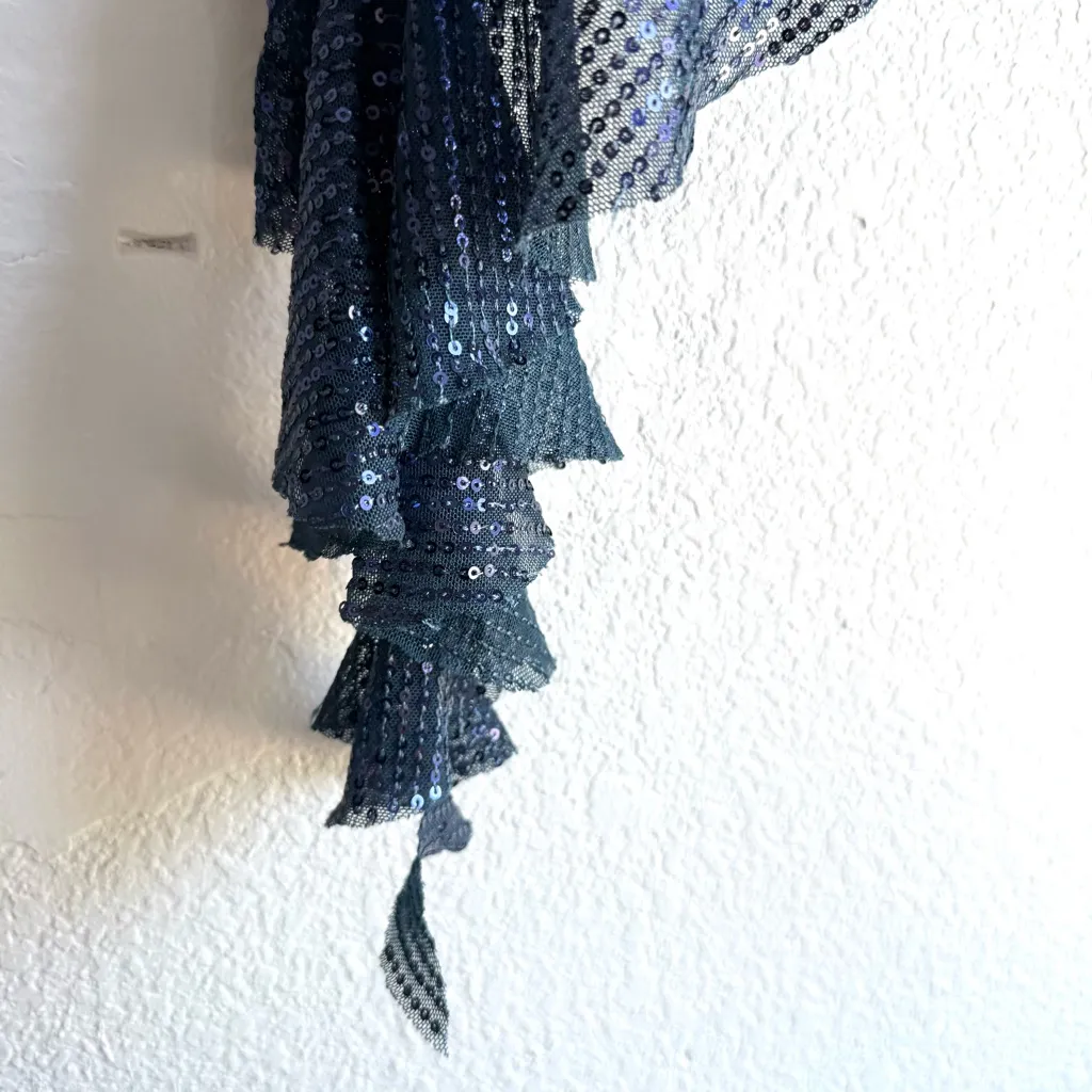 NWT Free People Womens Tube Top Navy Blue Sequin Asymmetrical Hem Size Medium - Image 7