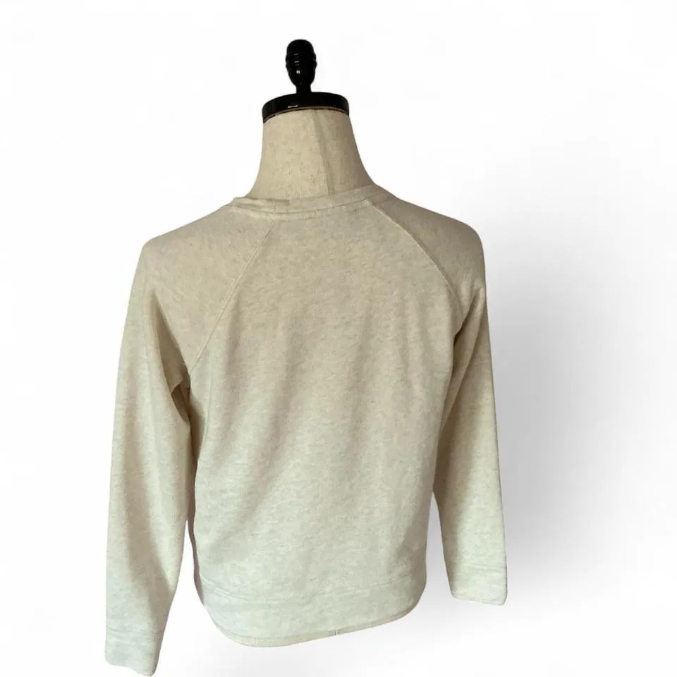 Athleta Heathered Beige‎ Crew Neck Long Sleeve Pullover Sweatshirt - Image 2