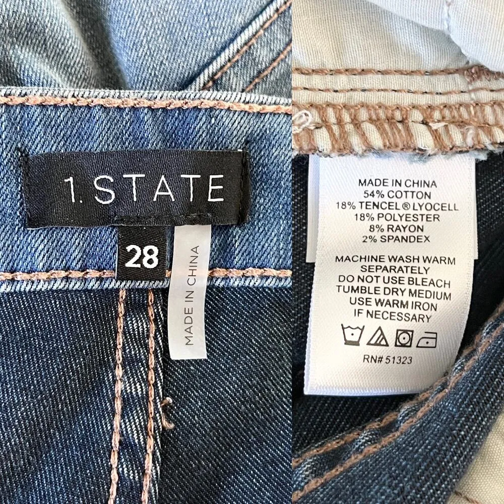1.State High Rise Button Front Jeans 28 New - Image 5