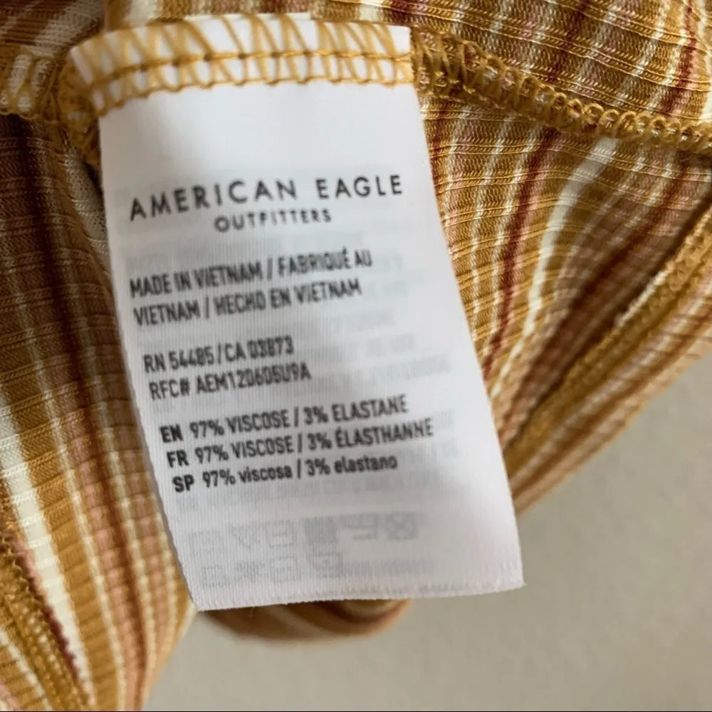 NWT American Eagle Soft & Sexy Crop Tank Ribbed Mustard Pink Brown White… - Image 8