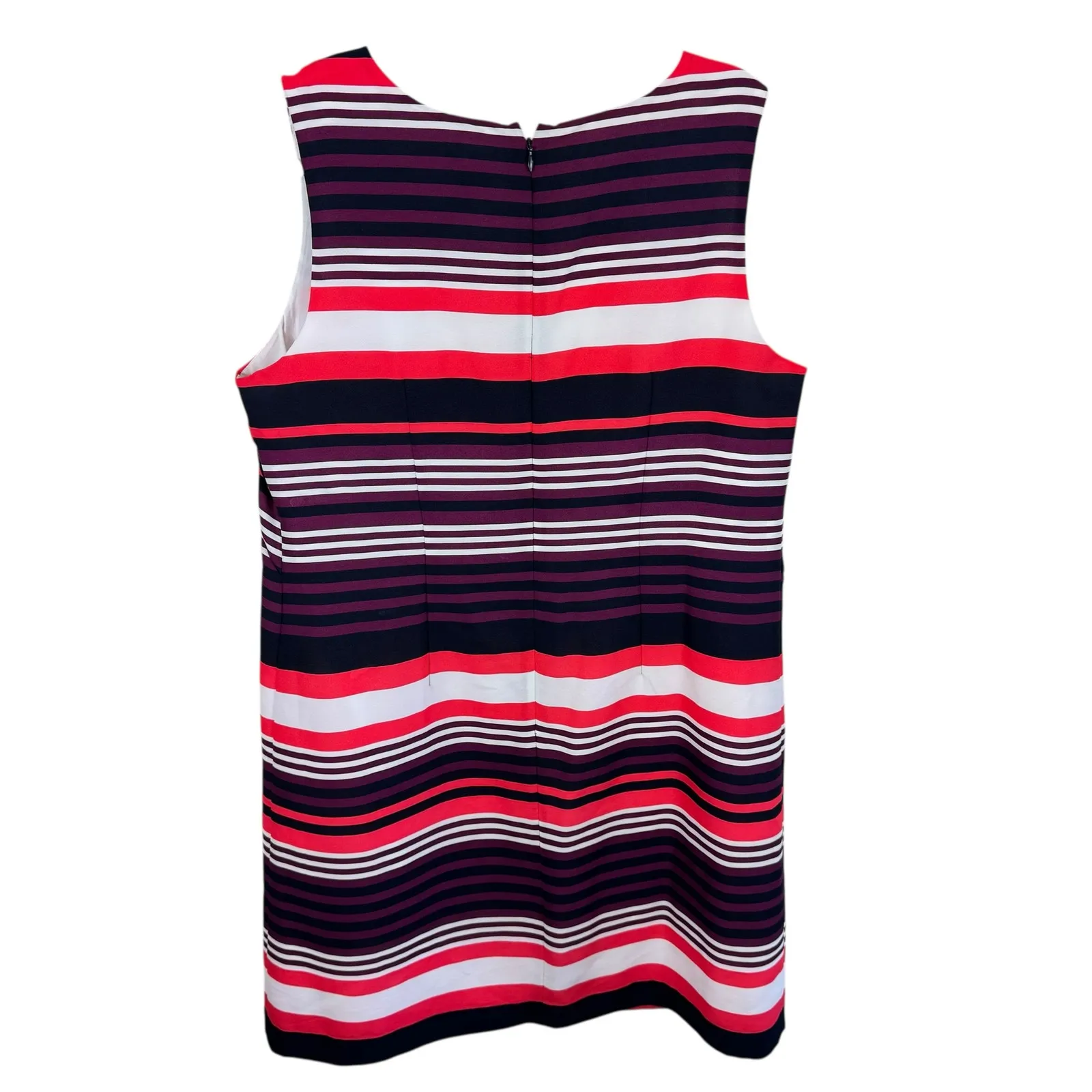 Ann Taylor Colorful Striped Sleeveless V-Neck Above Knee Light Lined Dress 14 - Image 2