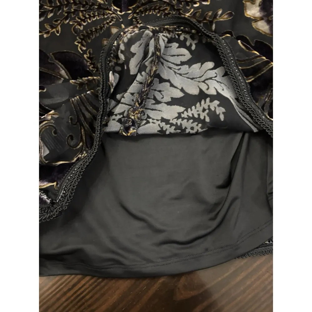 BEBE NWT Multicolor Black Rayon Large Beaded Textured Lined Tank Sleeveless - Image 8