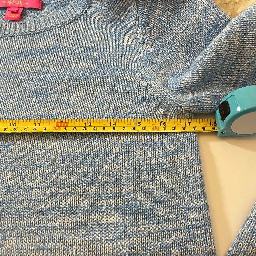 Lilly Pulitzer Zaylia Zanzibar Marled Crewneck Blue Sweater Size S - Image 5