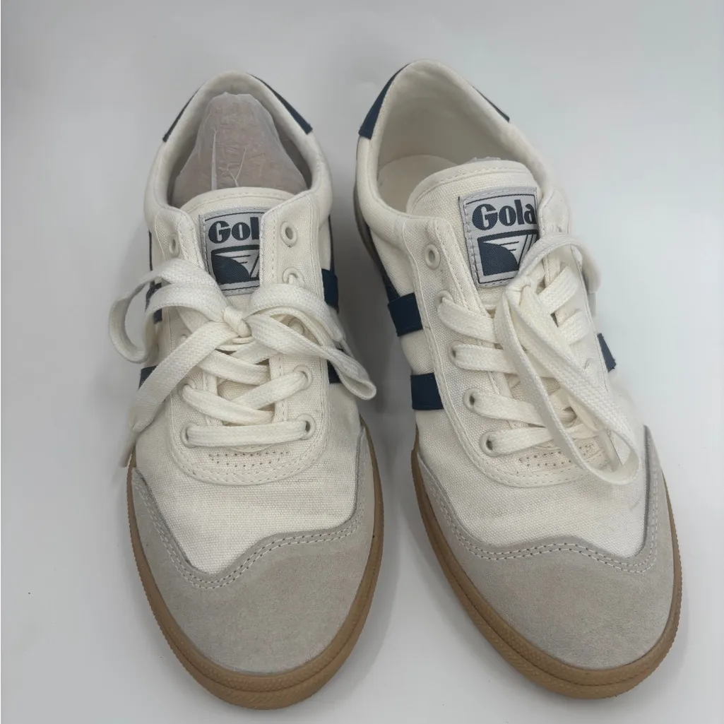 Gola Badminton Court Sneakers in Off White/Baltic/Gum Blue Size 8 - Image 4