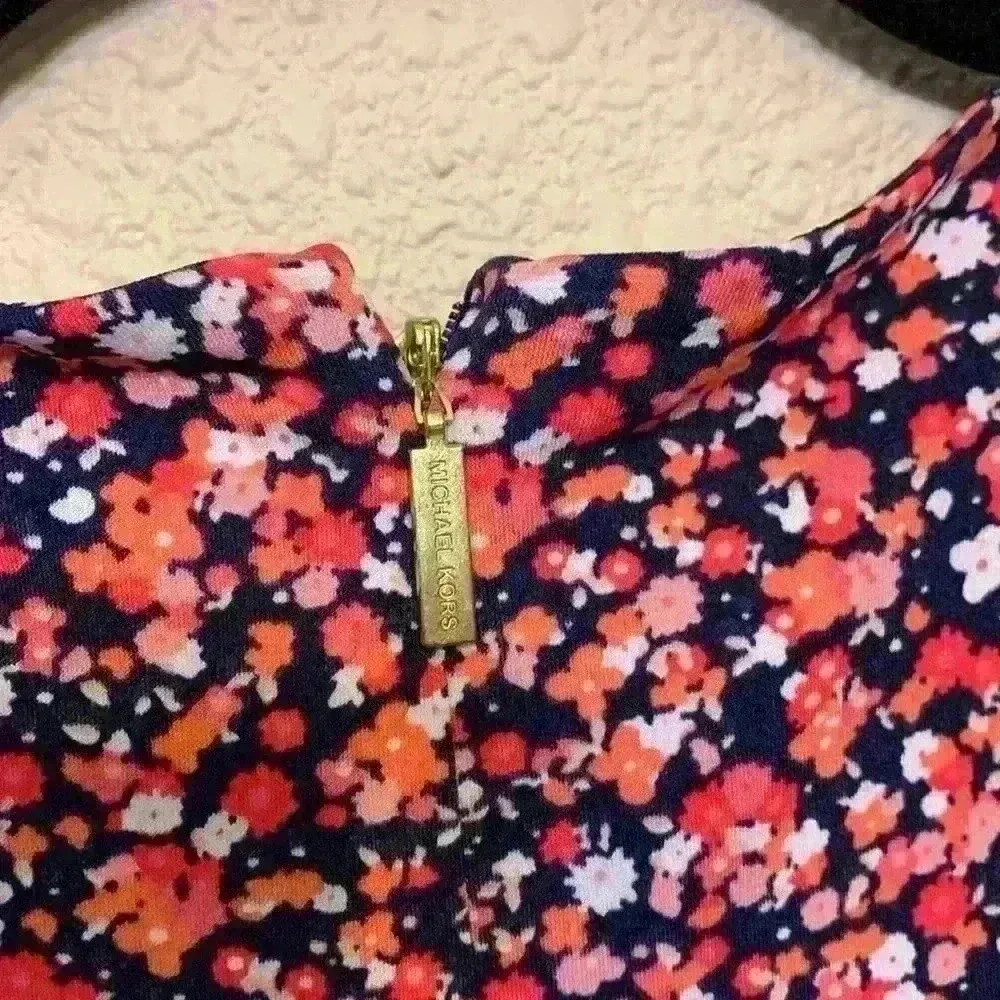 Michael Kors pink floral dress sz M flowers preppy church girly career office - Image 7