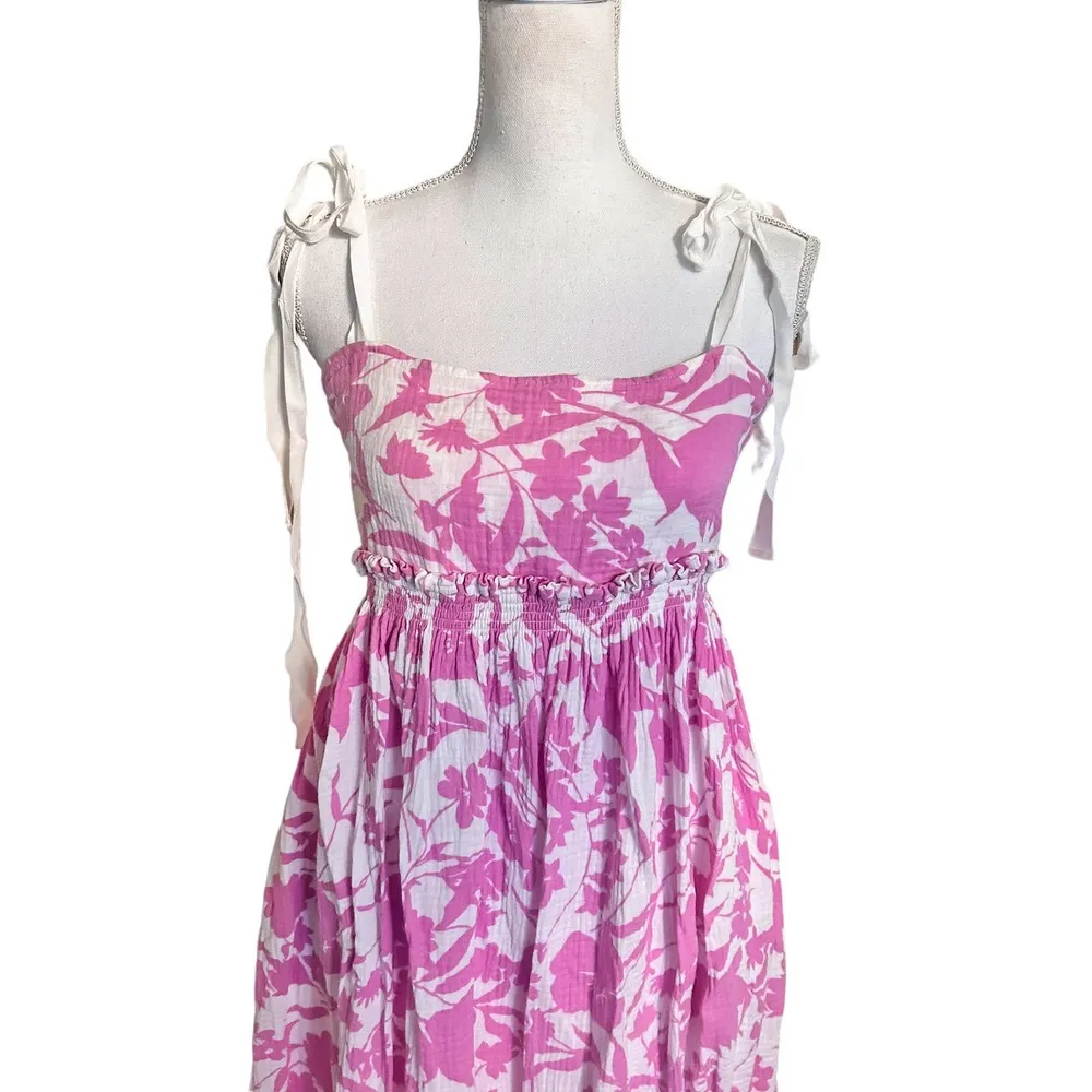 Peter Som  Collective Pink Floral Midi Dress - Image 4