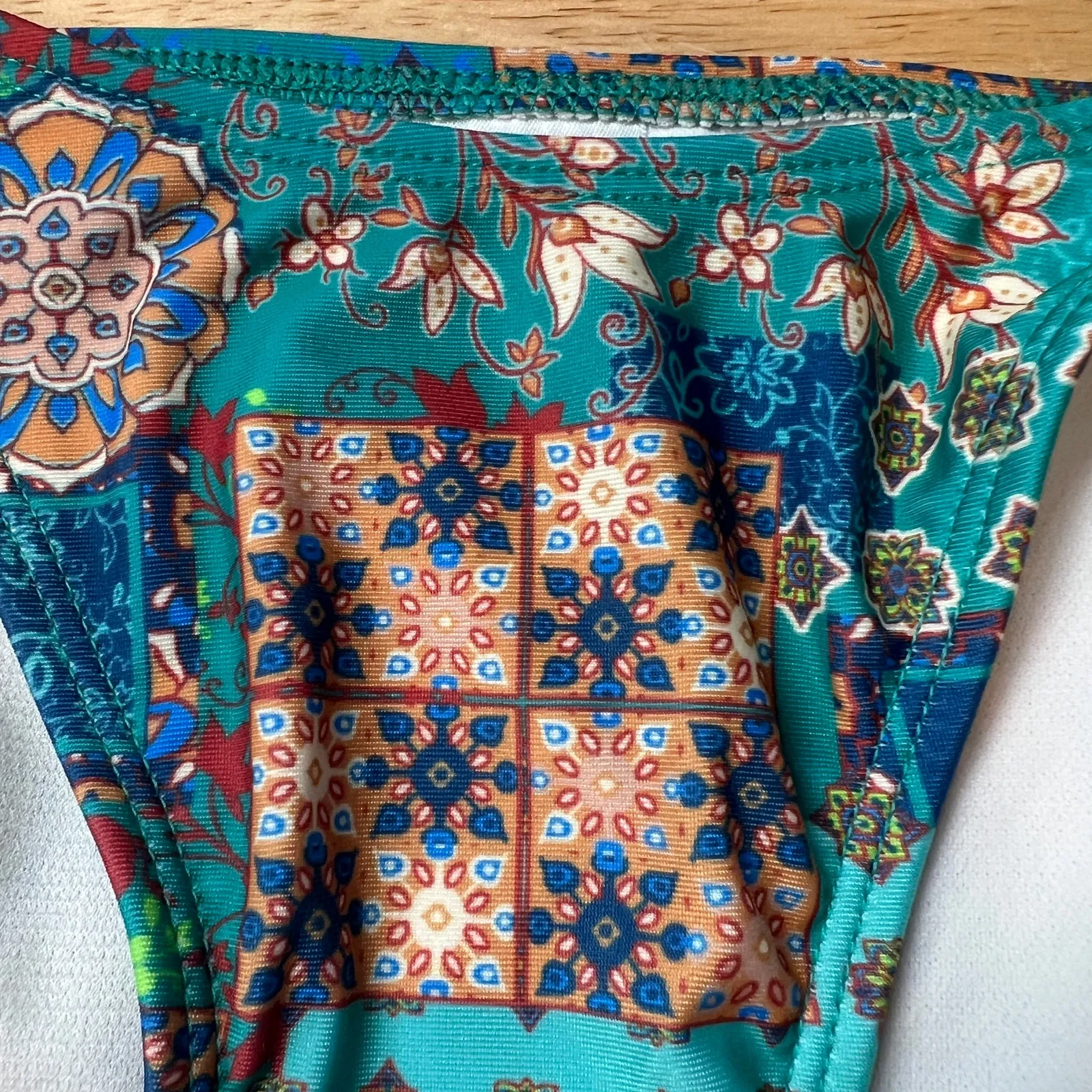 Wild Fable Women's Blue Patchwork Cheeky Bikini Bottom - Size XS - NWT - Image 8