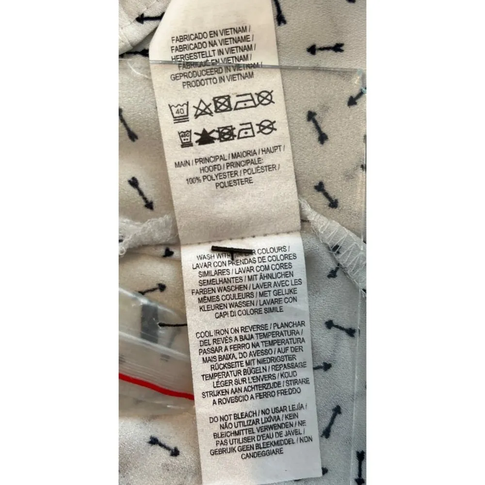 Atmosphere Womens Long Sleeve Button-Up Blouse White/Black Arrows Print Size 8 - Image 5