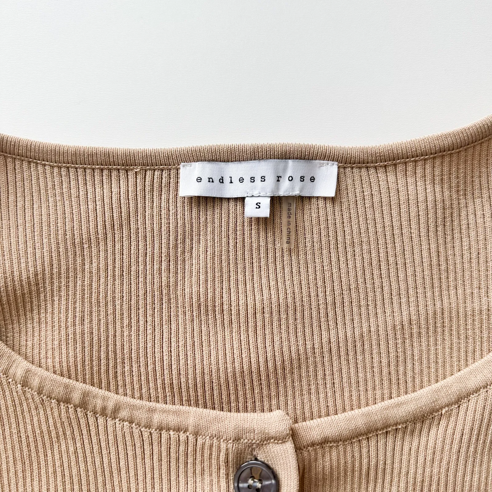 Endless Rose  Ribbed Cropped Button Cardigan - Image 3