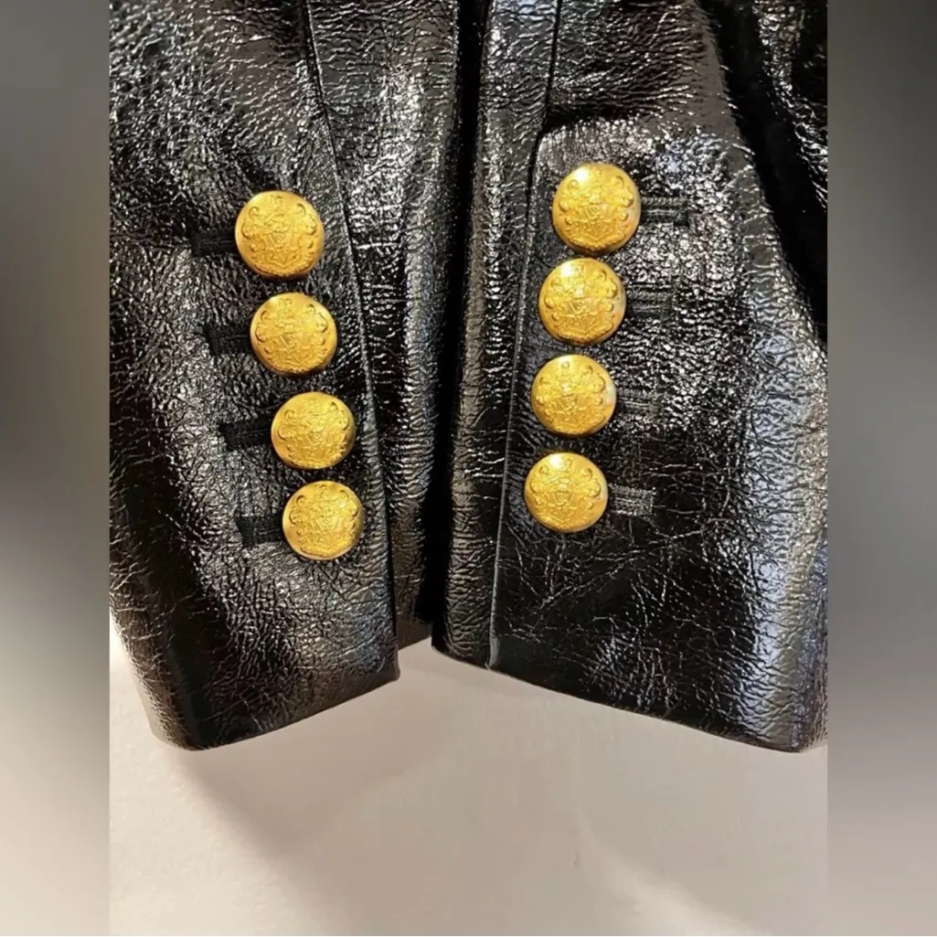 NWOT Veronica Beard Cooke Dickey Glossy Leather Blazer Jacket Double Breasted S4 - Image 8