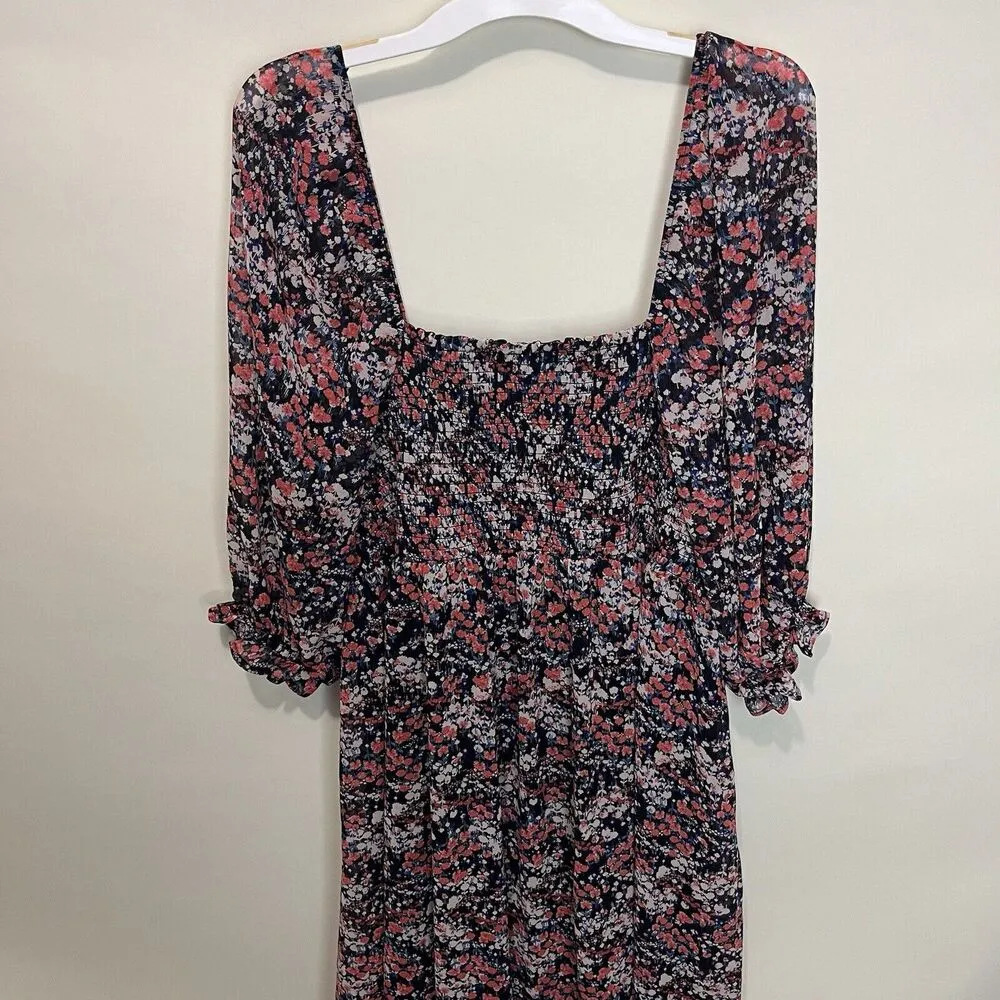 Destination Maternity Women's Smocked Babydoll Maternity Maxi Dress Floral XXL Black Size undefined - Image 5