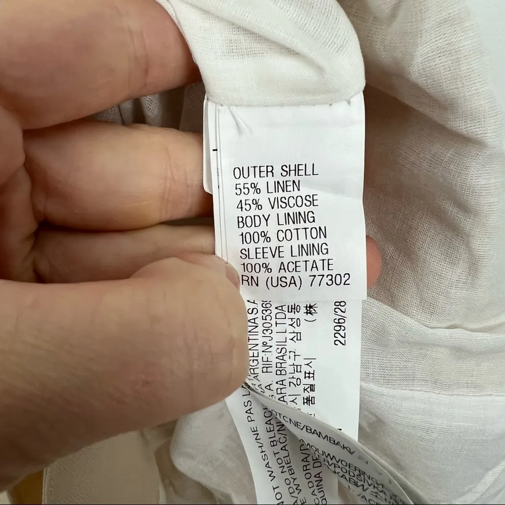 Zara Basic Linen Blend Blazer Tie Front NWT - Image 8