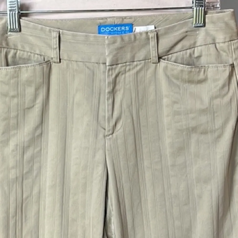 Vintage Dockers Women Khaki Trousers Cotton Pants Wide Leg Cropped Chino Size 4 - Image 7