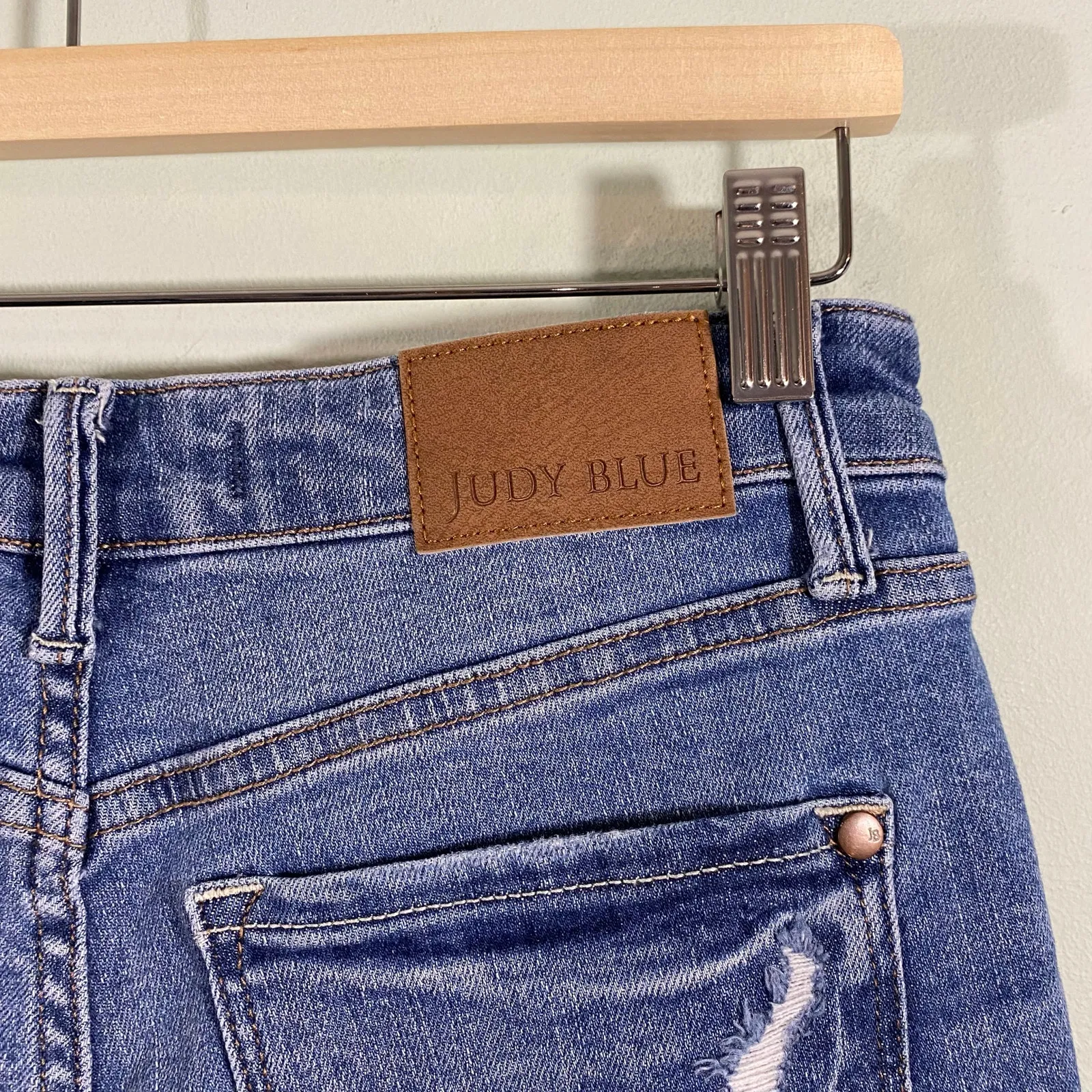 Judy Blue Women Blue Distressed Straight Leg Jeans Size 9/29 - Image 8