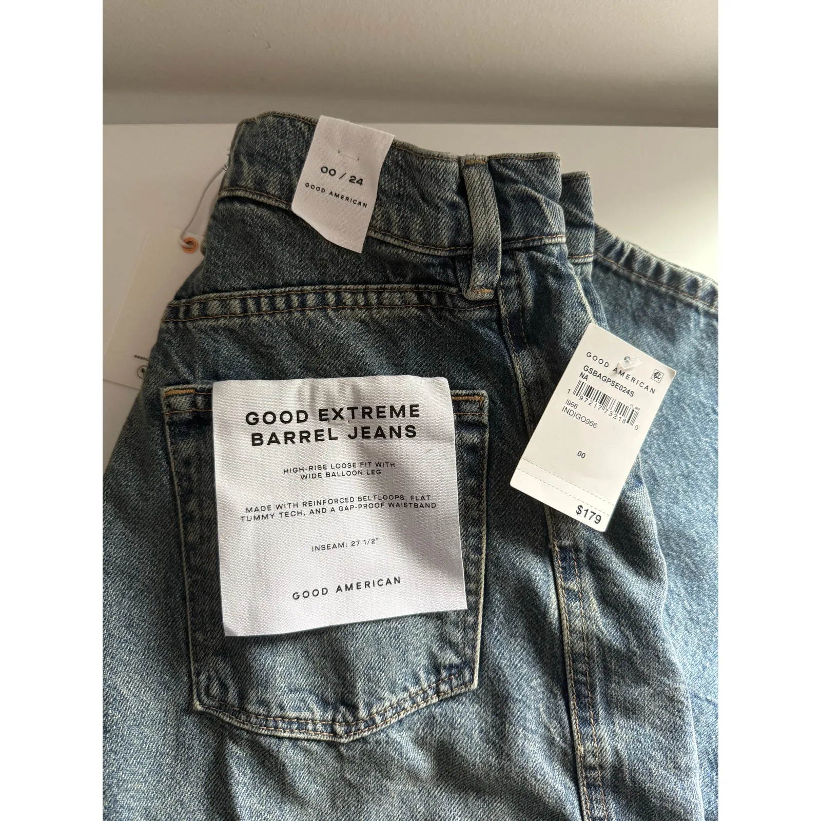 $179 New Good American Good Extreme Barrel Jeans - 00 / 24 - Image 12