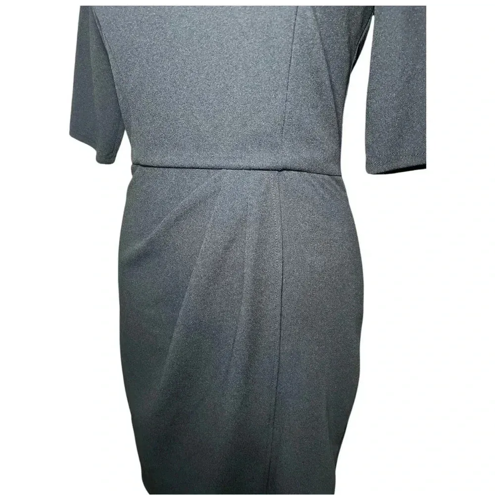 Lulus Made‎ With Love Size 4 Little Black Dress Short Sleeve Knee Length Wrap - Image 3