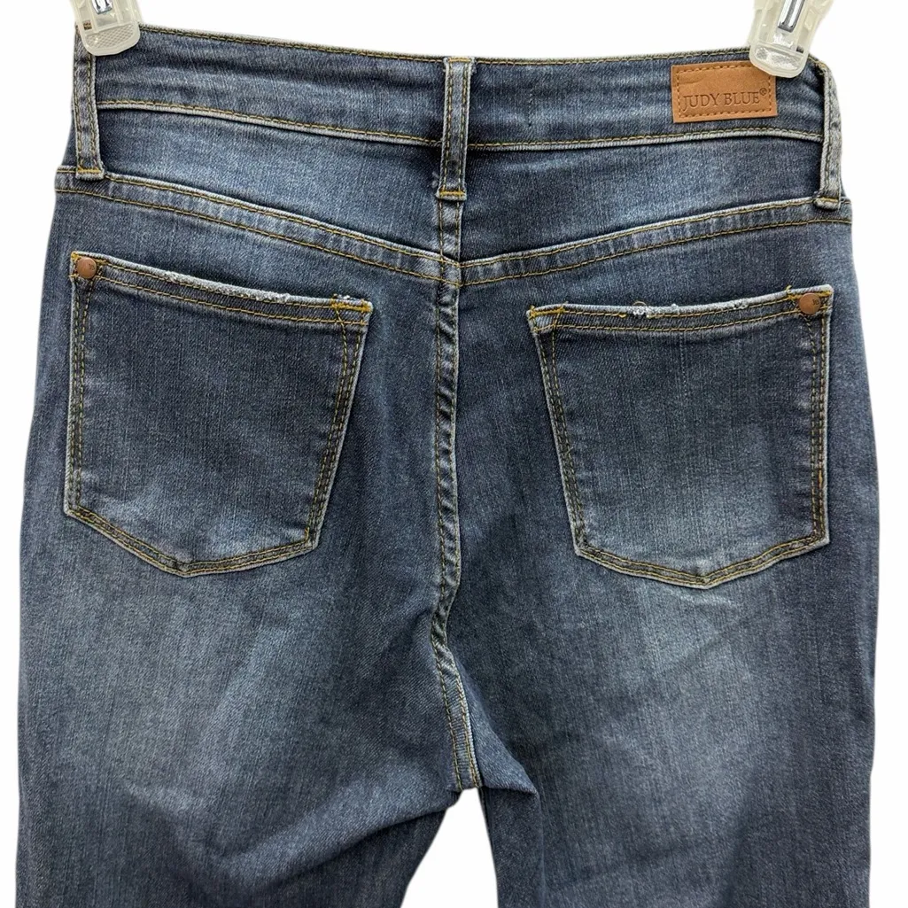 Judy Blue Skinny Jeans Size 3/26 Raw Hem Stretch Denim - Image 6