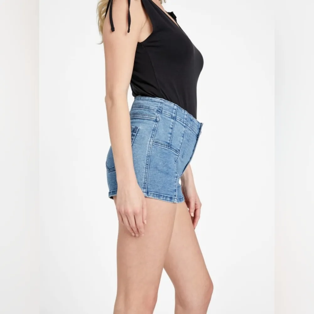 NWT GUESS  Eco Della High-Rise Corset Denim Shorts size 29 - Image 3
