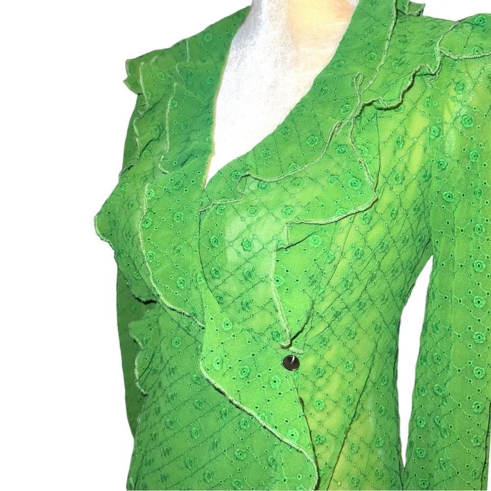 Maeve by Anthropologie! New beautiful eyelet lace green blouse! Gorgeous - Image 11